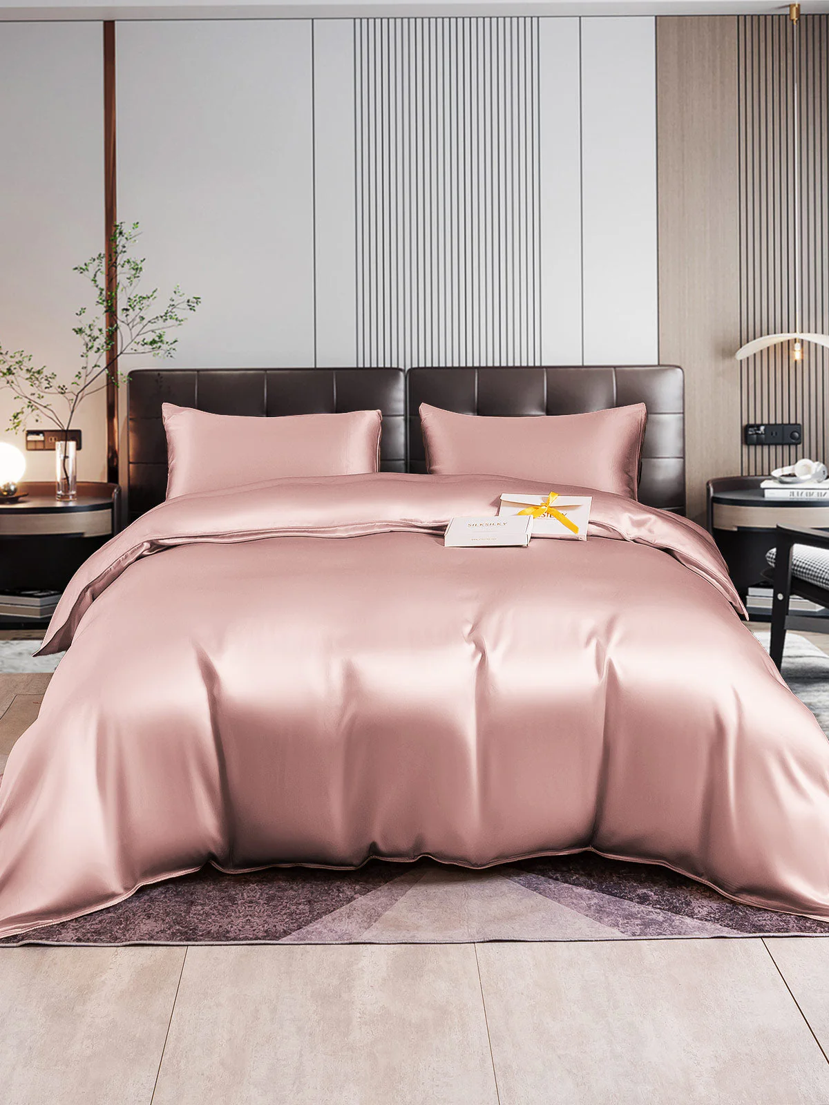 22Momme 4Pcs Silk Set Duvet Cover+Flat Sheet+2x Pillowcases - Image 28