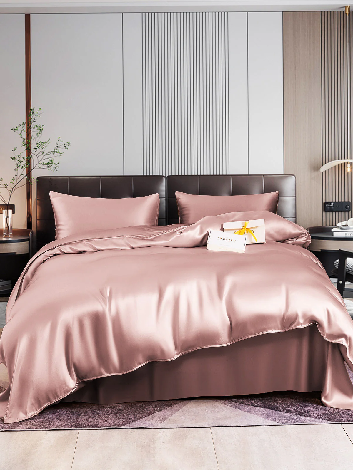 22Momme 4Pcs Silk Set Duvet Cover+Flat Sheet+2x Pillowcases - Image 29
