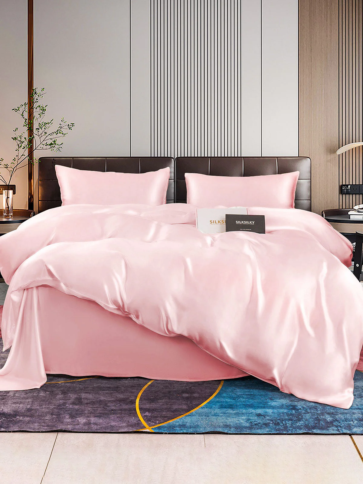 22Momme 4Pcs Silk Set Duvet Cover+Flat Sheet+2x Pillowcases - Image 38