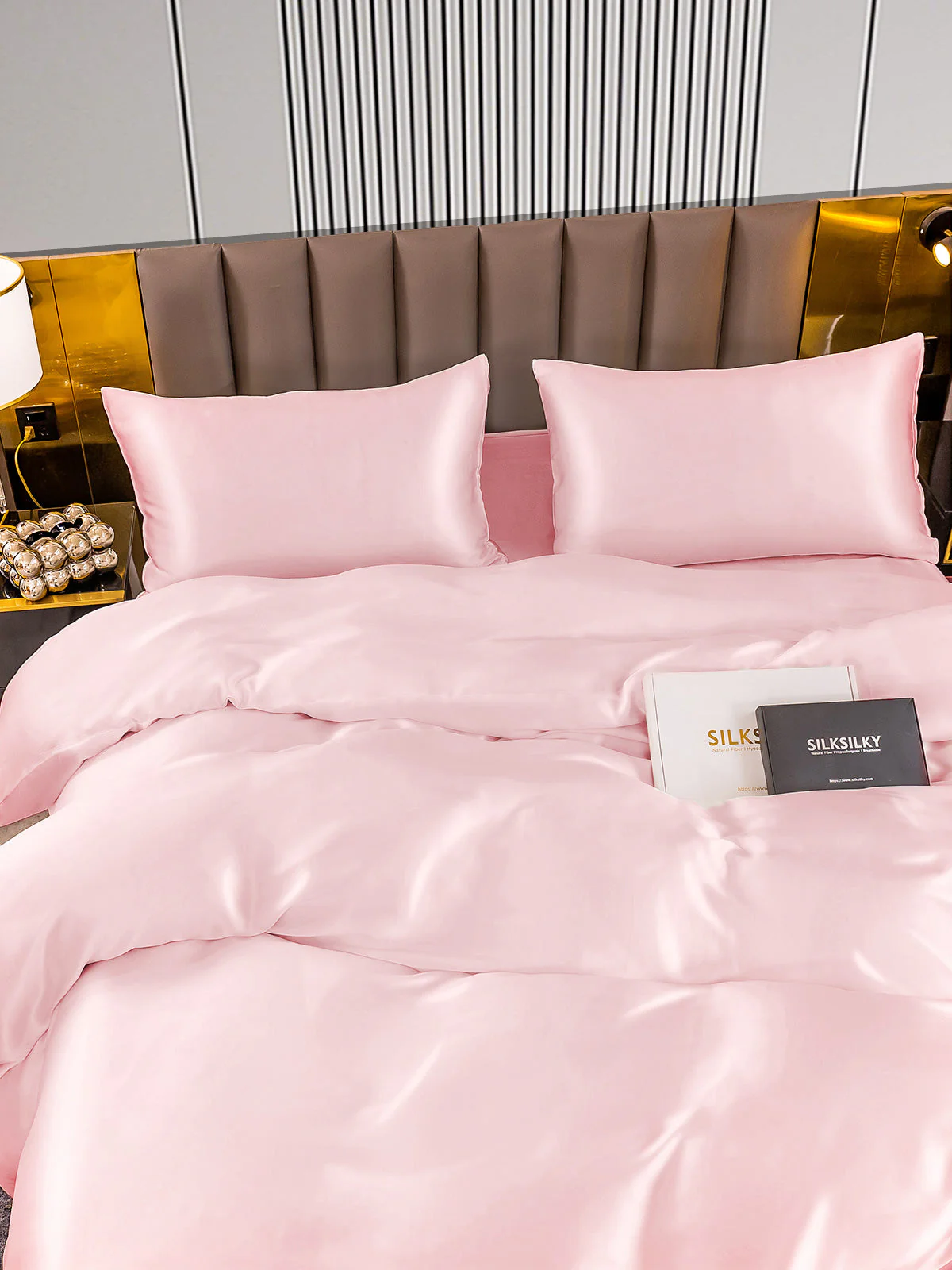 22Momme 4Pcs Silk Set Duvet Cover+Flat Sheet+2x Pillowcases - Image 42