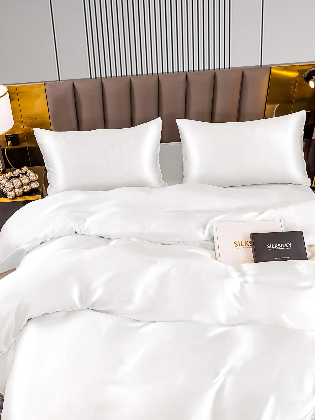 22Momme 4Pcs Silk Set Duvet Cover+Flat Sheet+2x Pillowcases - Image 5