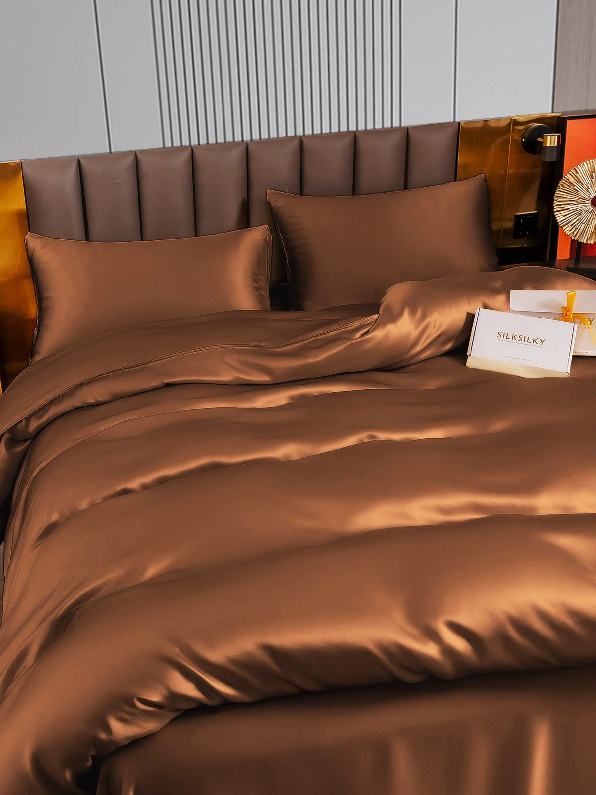 22Momme 4Pcs Silk Set Duvet Cover+Flat Sheet+2x Pillowcases - Image 52