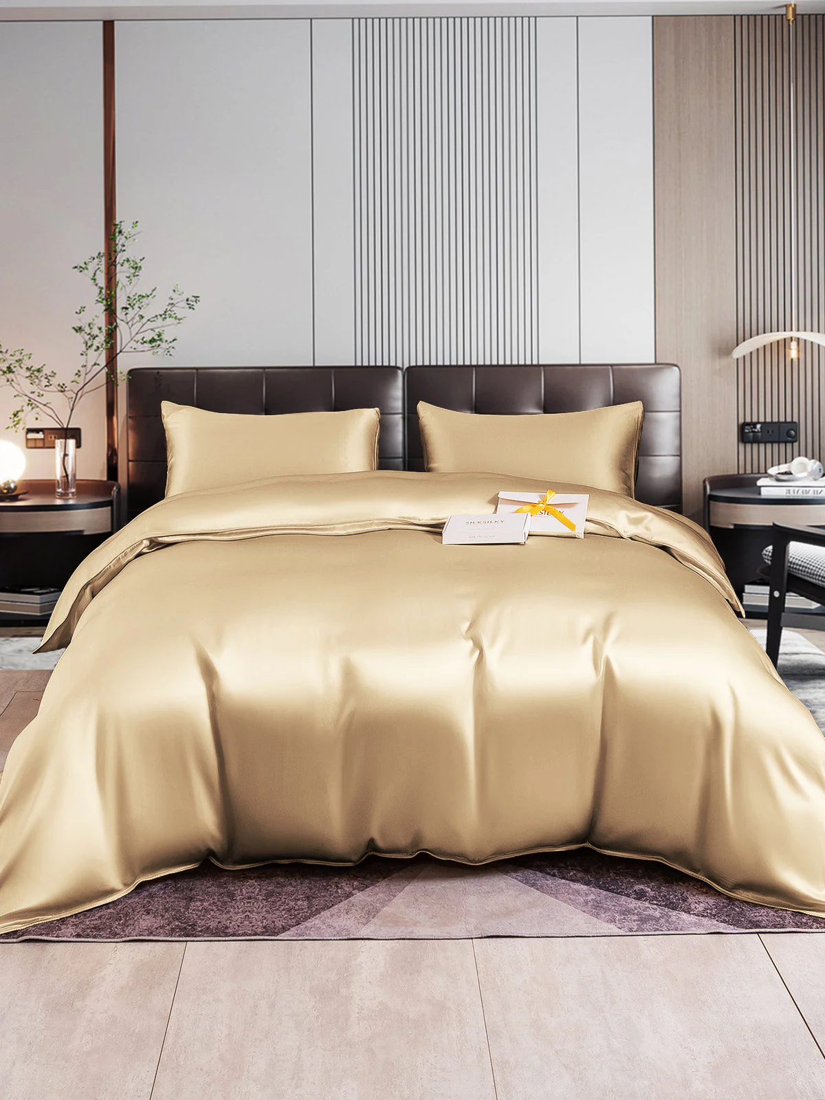 22Momme 4Pcs Silk Set Duvet Cover+Flat Sheet+2x Pillowcases - Image 56