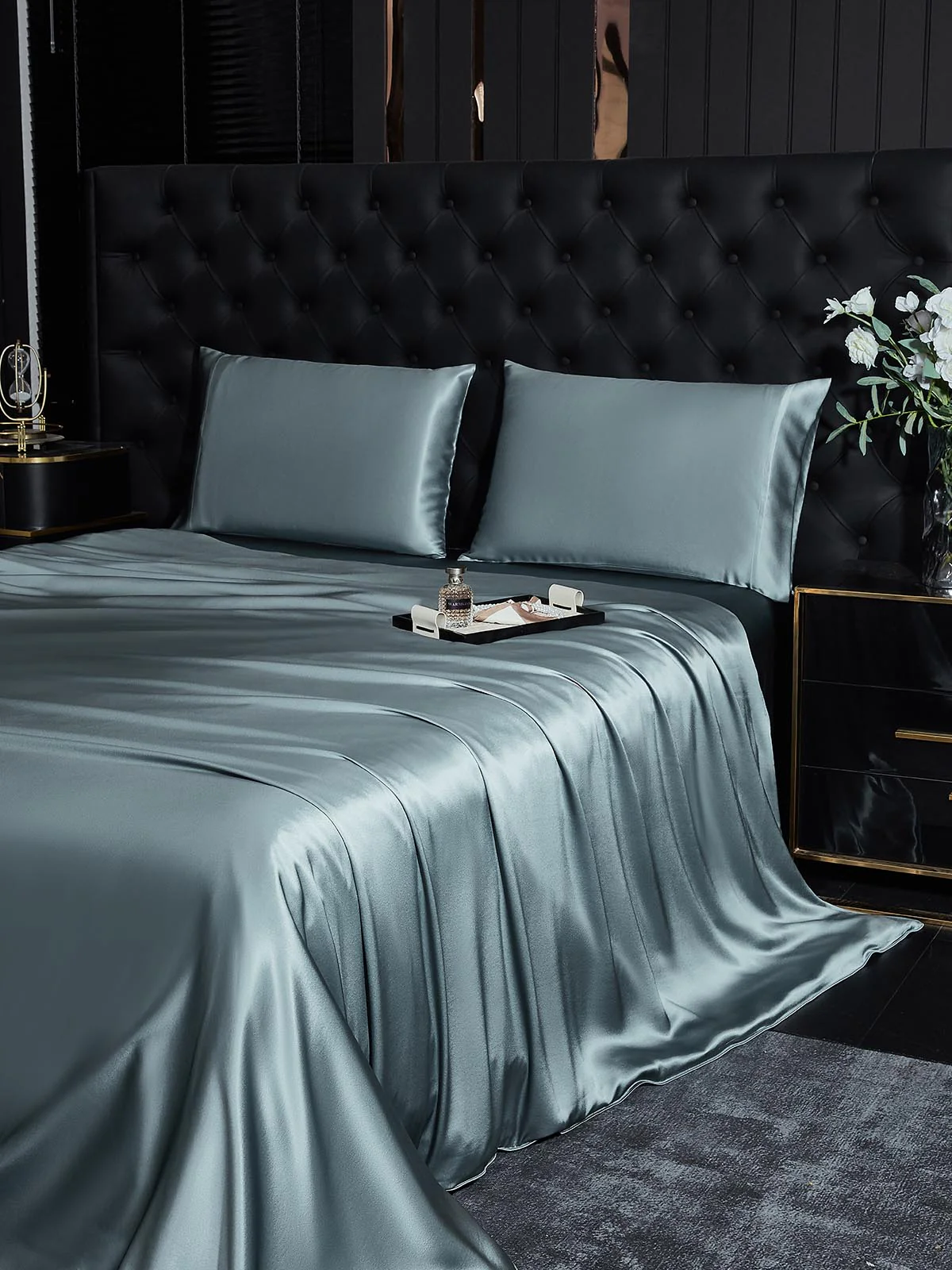 22Momme 4Pcs Silk Set Duvet Cover+Flat Sheet+2x Pillowcases - Image 61