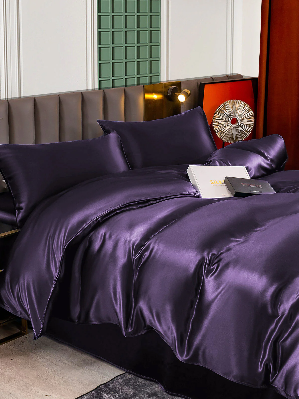 22Momme 4Pcs Silk Set Duvet Cover+Flat Sheet+2x Pillowcases - Image 92