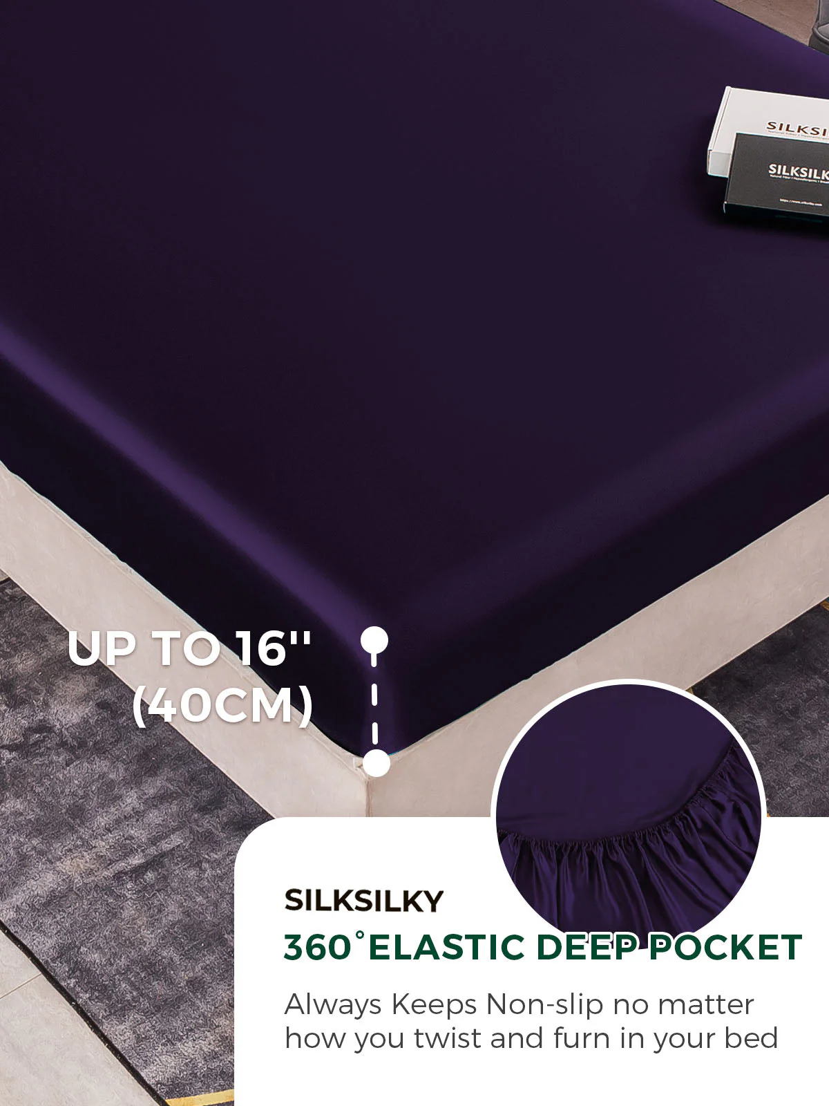 22Momme Mulberry Silk Seamless Fitted Sheet - Image 61