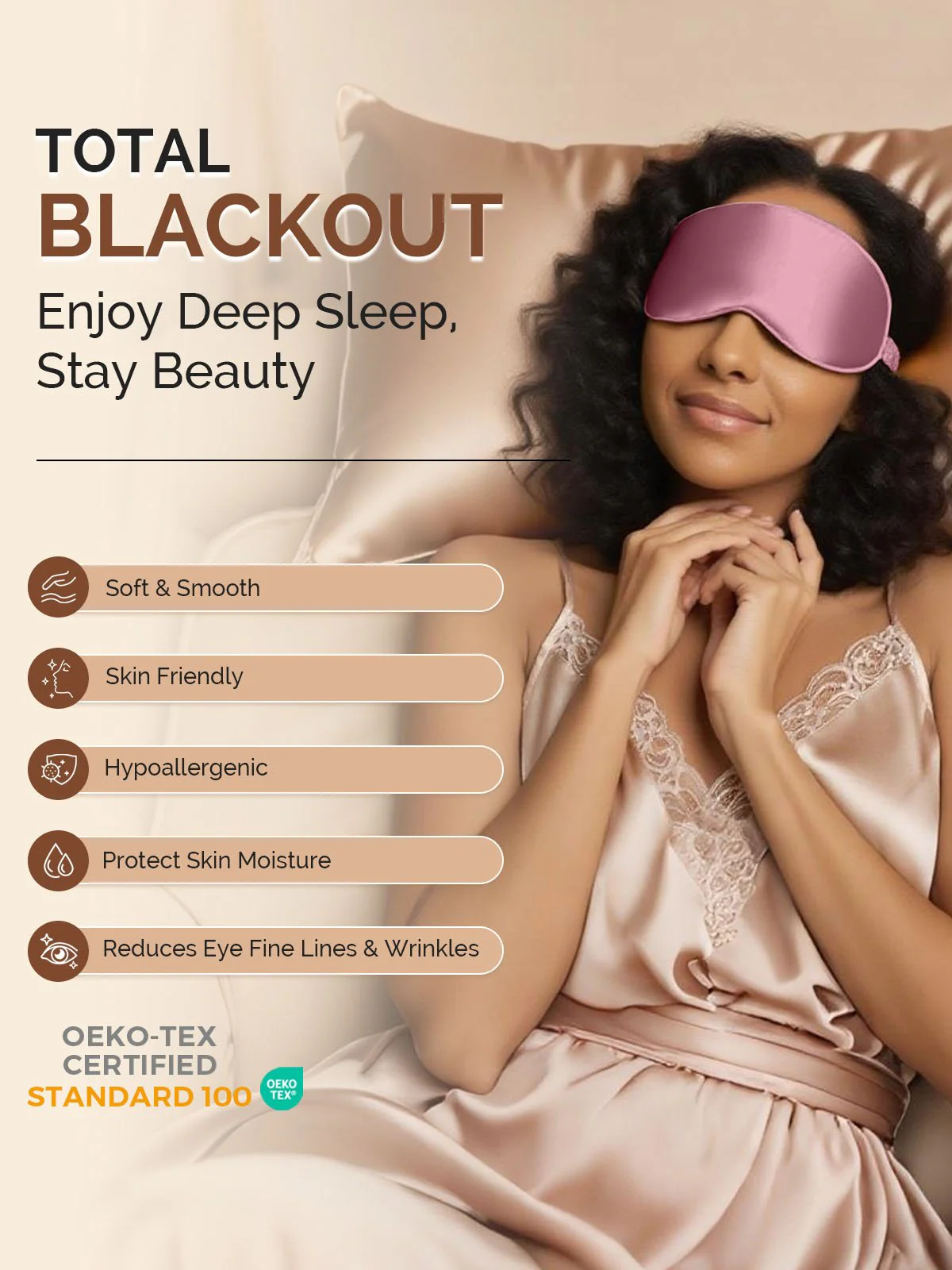 22Momme Pure Silk 3D Contoured Adjustable Eye Mask - Image 17