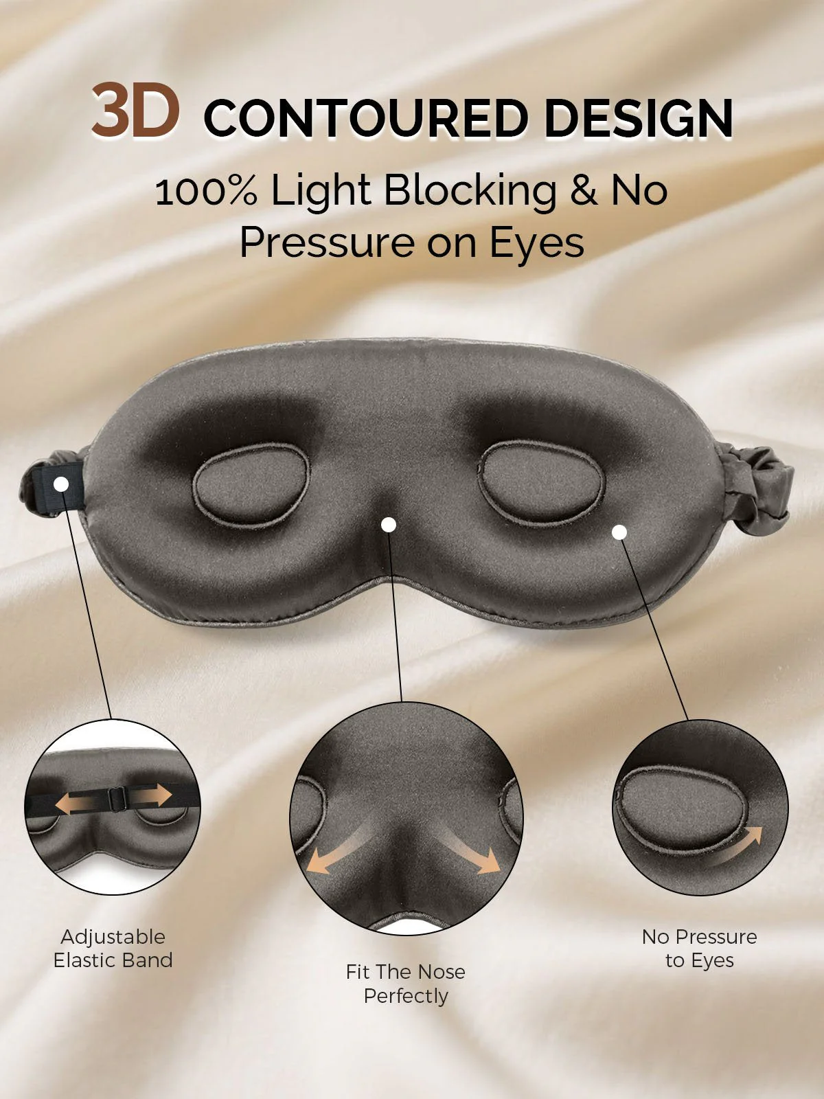22Momme Pure Silk 3D Contoured Adjustable Eye Mask - Image 28