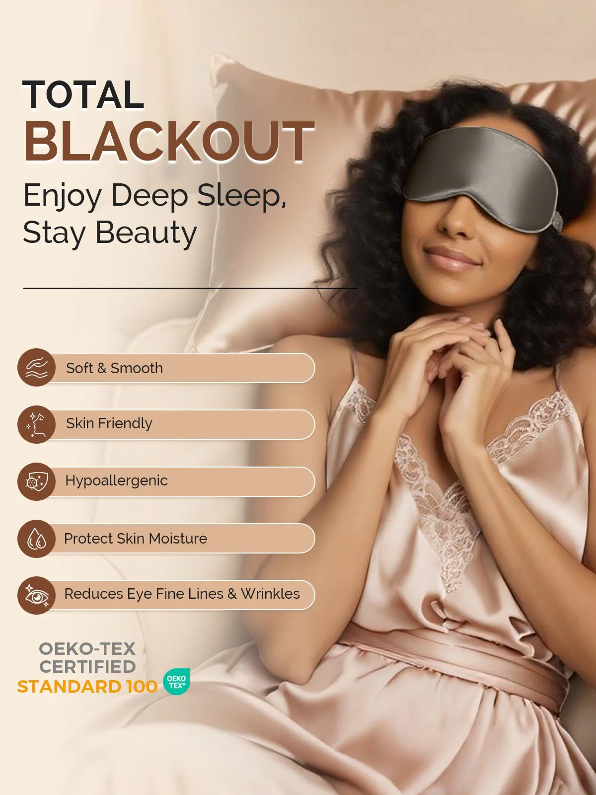 22Momme Pure Silk 3D Contoured Adjustable Eye Mask - Image 29