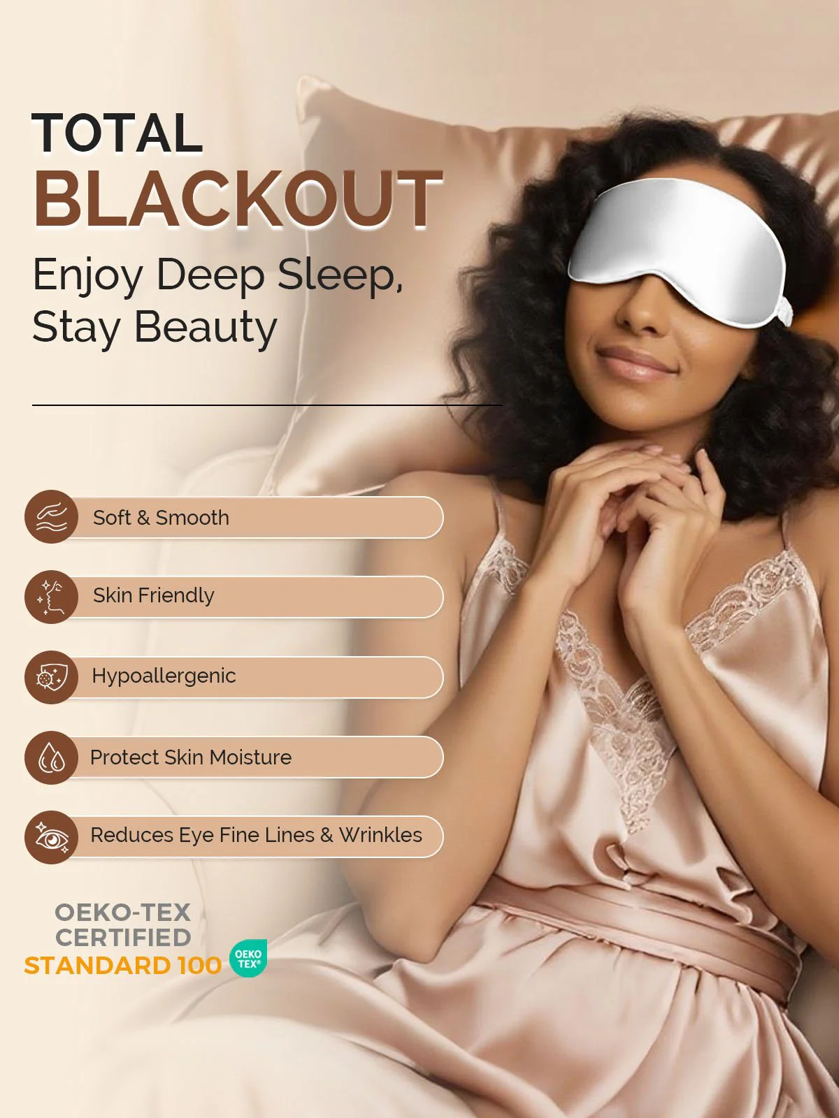 22Momme Pure Silk 3D Contoured Adjustable Eye Mask - Image 35