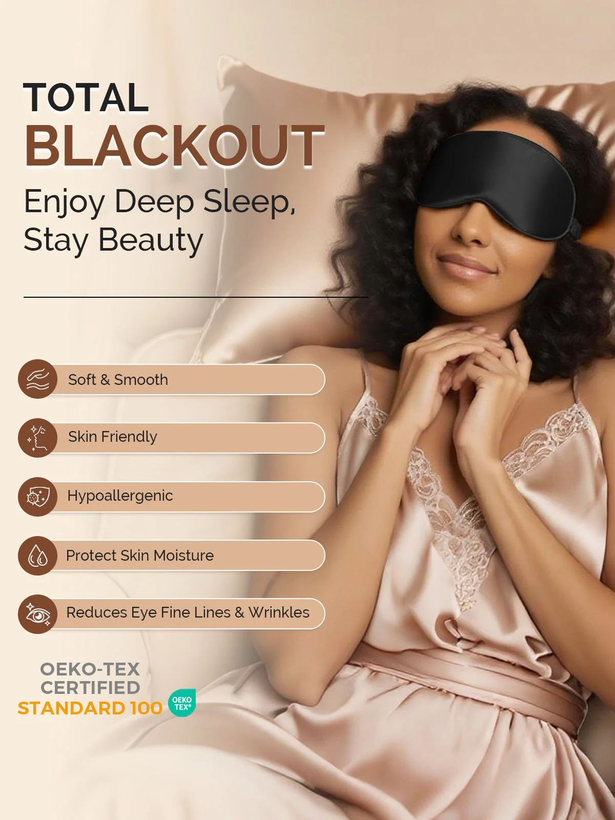 22Momme Pure Silk 3D Contoured Adjustable Eye Mask - Image 5