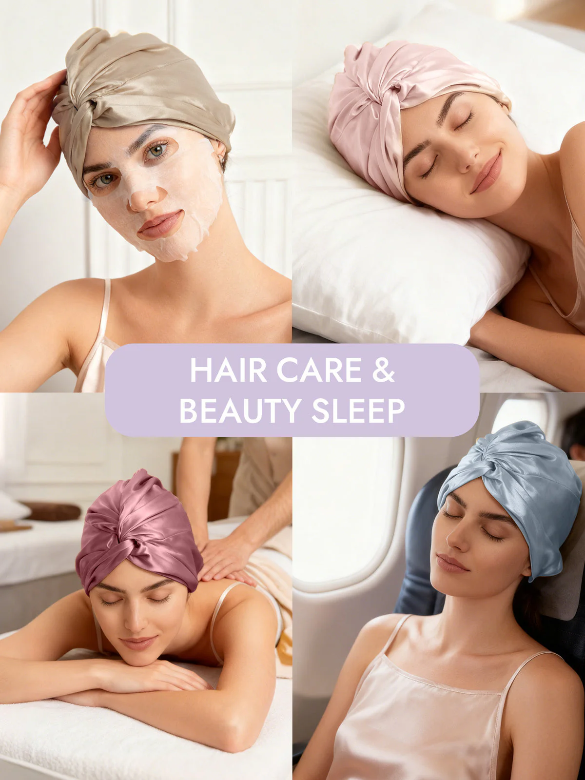 22Momme Pure Silk Knot-Front Hair Bonnet with Adjustable Button Design - Image 7