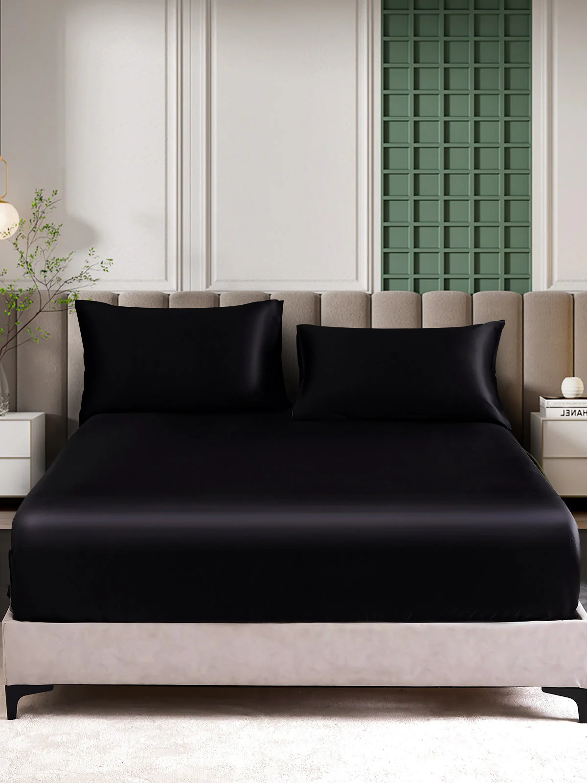 25Momme 3Pcs Silk Set Fitted Sheet+2x Pillowcases - Image 2