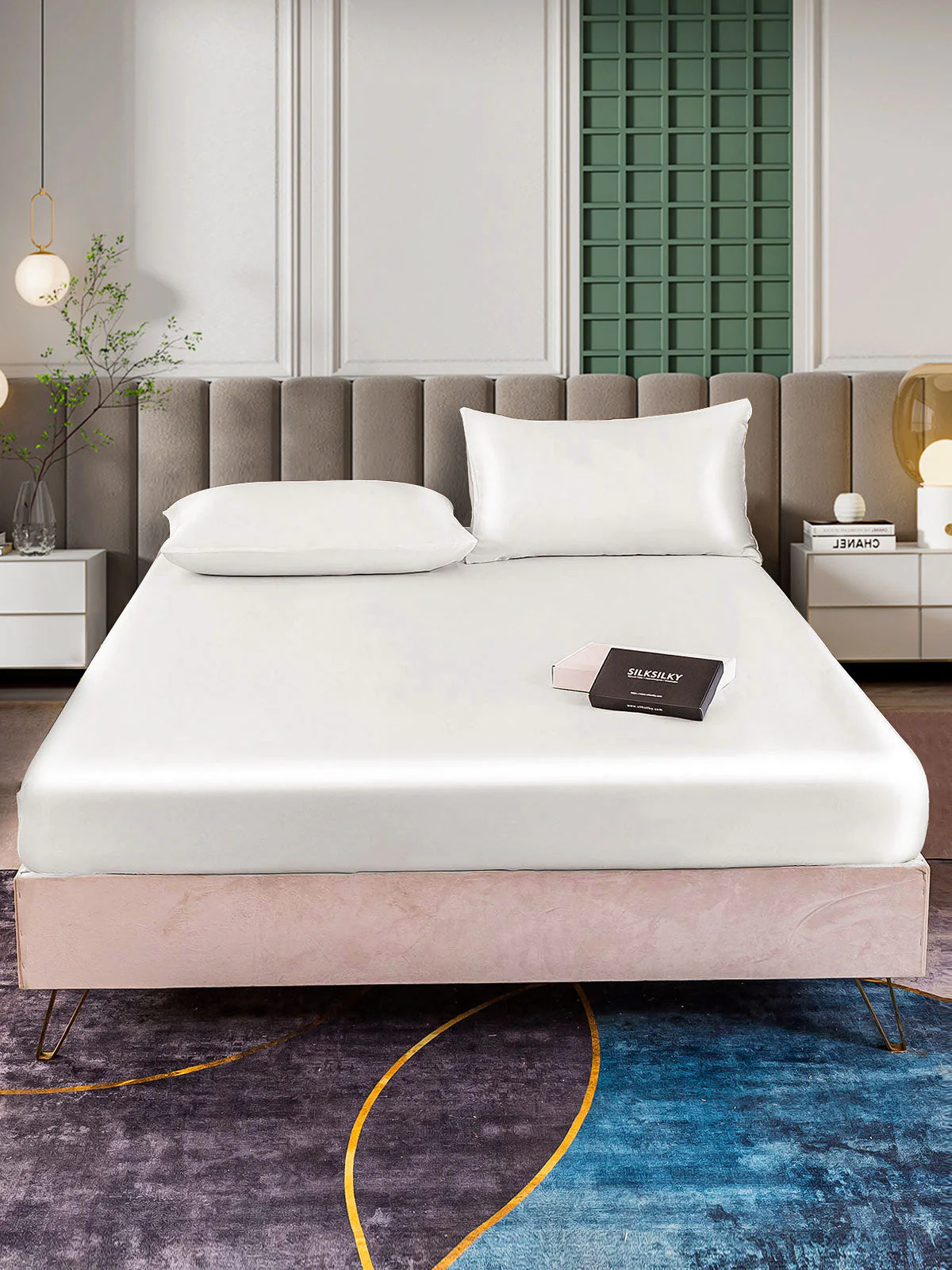 25Momme 3Pcs Silk Set Fitted Sheet+2x Pillowcases - Image 8