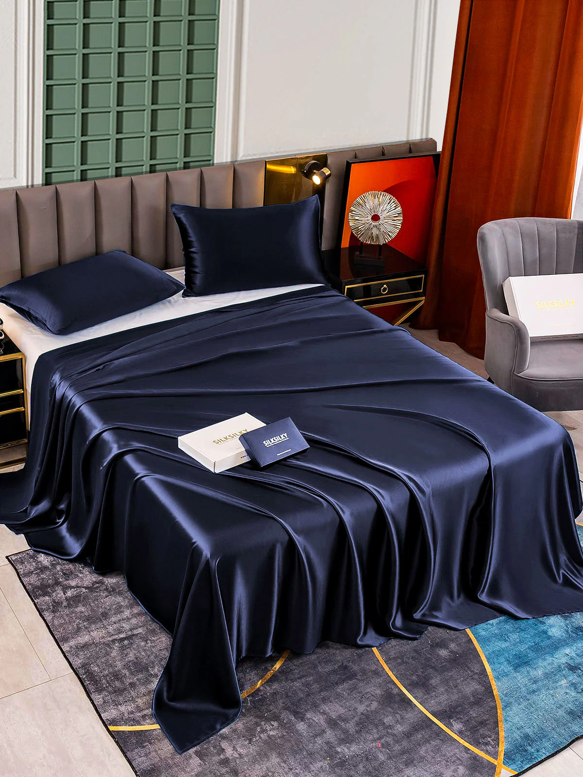 25Momme 3Pcs Silk Set Flat Sheet+2x Pillowcases - Image 2