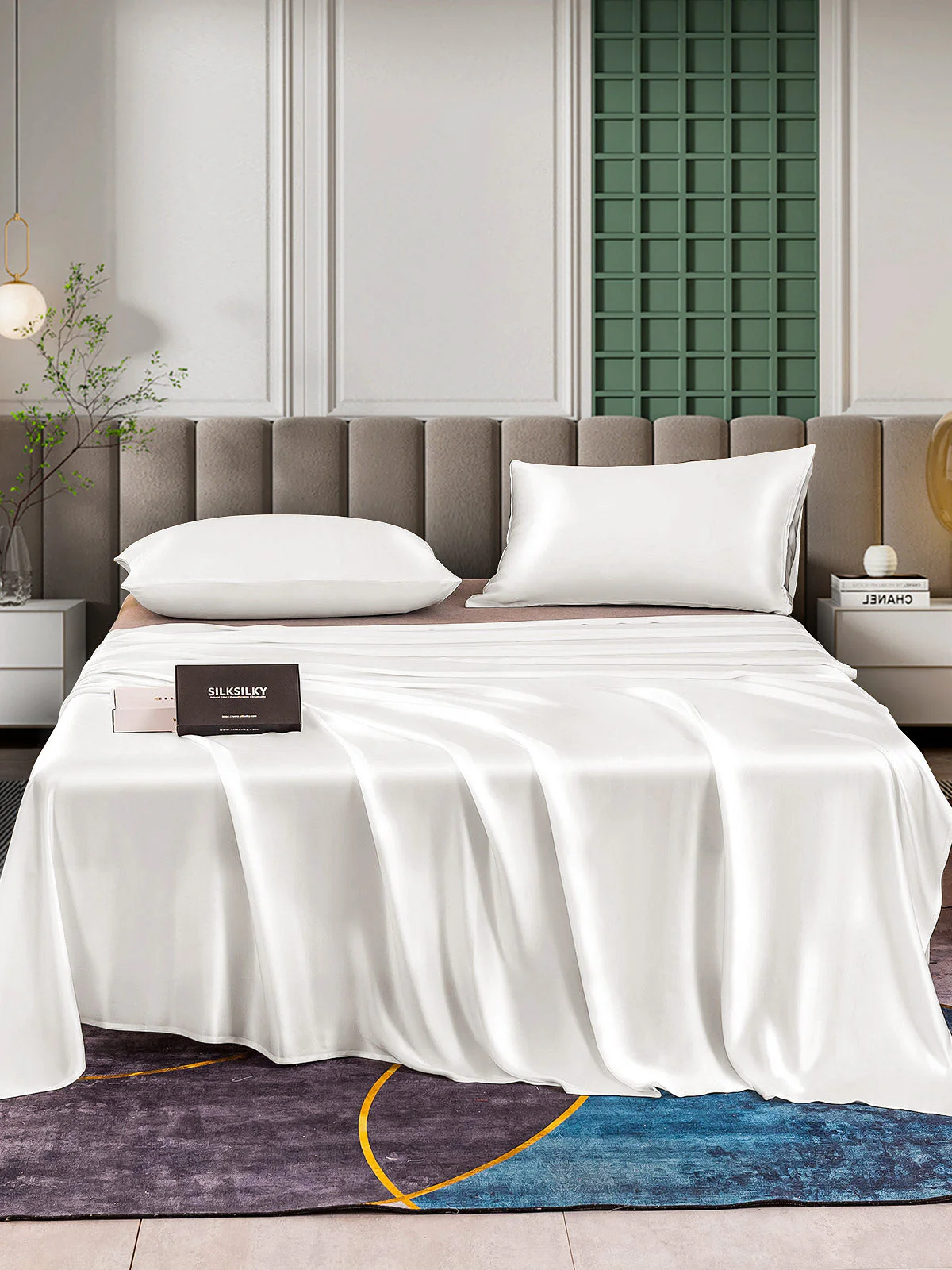 25Momme 3Pcs Silk Set Flat Sheet+2x Pillowcases - Image 6
