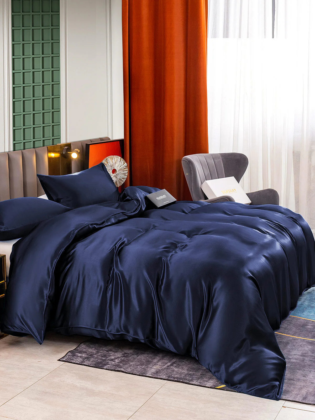 25Momme 3Pcs Silk Set Duvet Cover+2x Pillowcases - Image 13