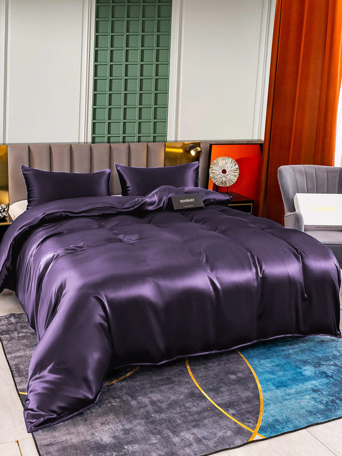 25Momme 3Pcs Silk Set Duvet Cover+2x Pillowcases - Image 24