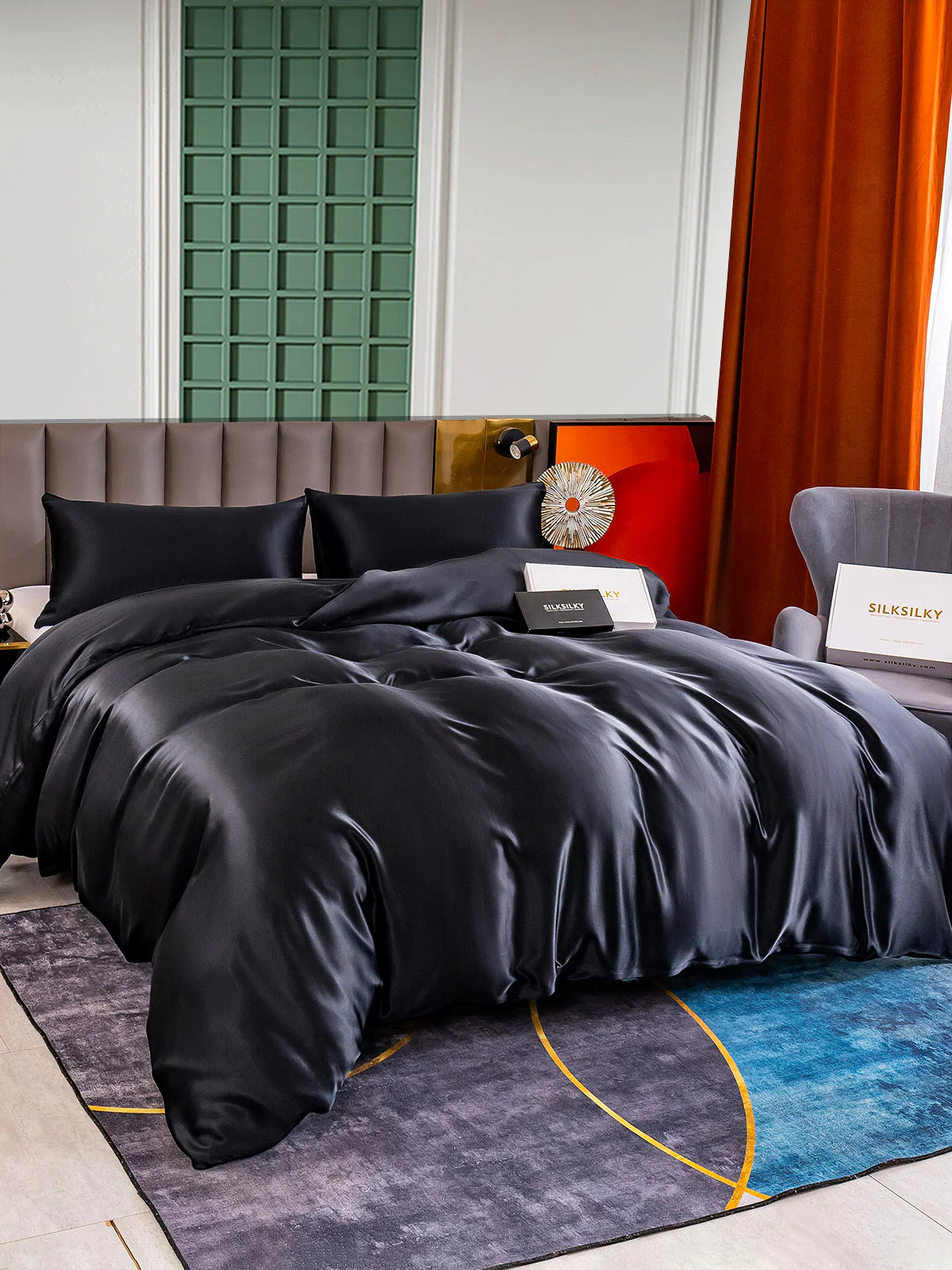 25Momme 3Pcs Silk Set Duvet Cover+2x Pillowcases - Image 3