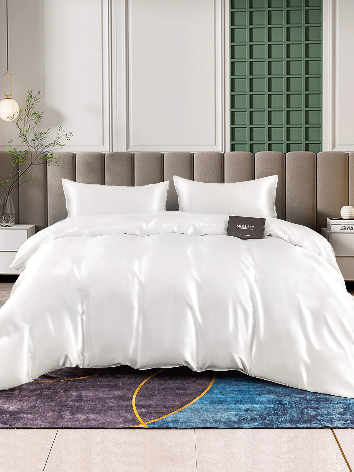 25Momme 3Pcs Silk Set Duvet Cover+2x Pillowcases - Image 7