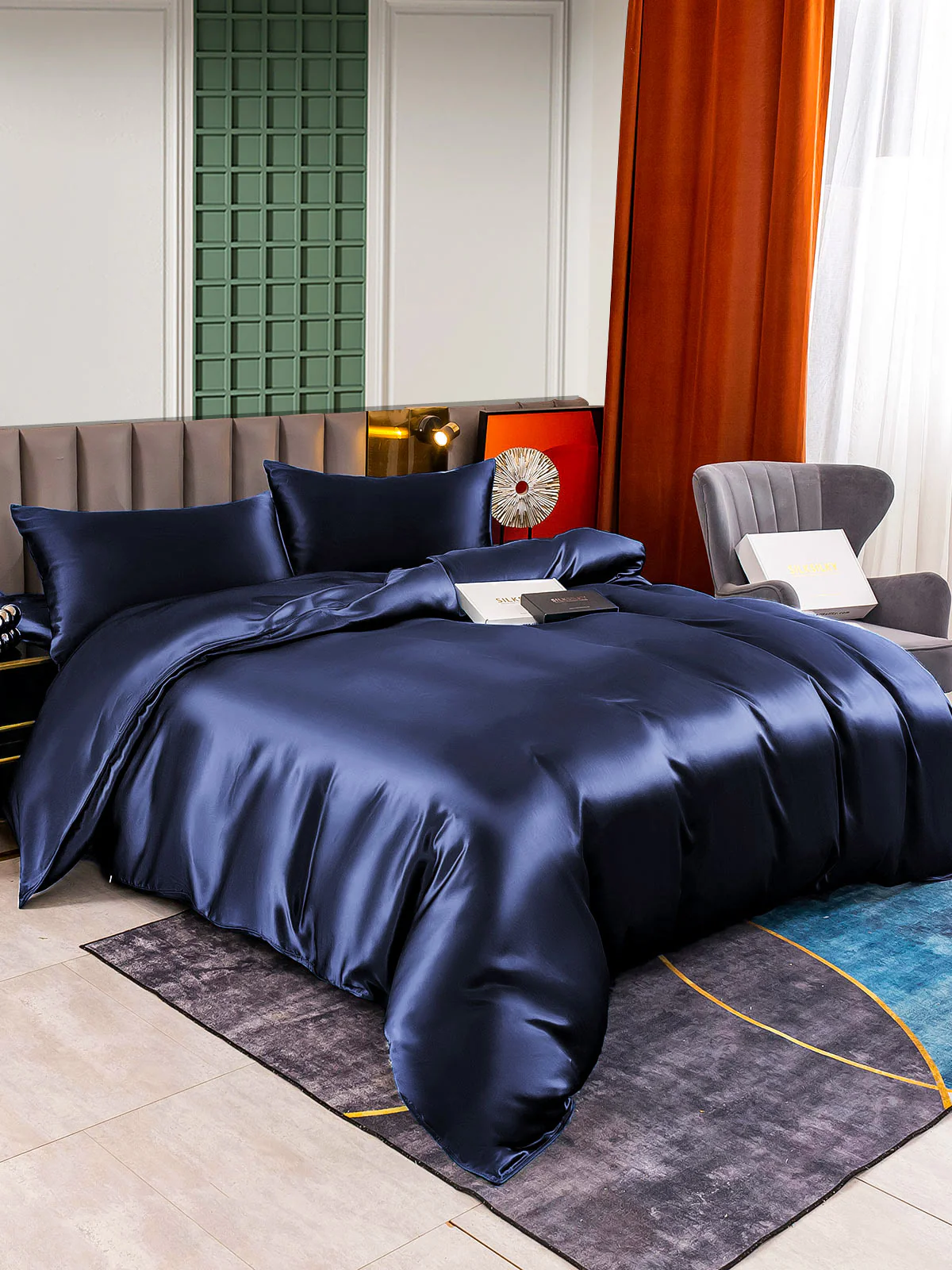 25Momme 4Pcs Silk Set Duvet Cover+Fitted Sheet+2x Pillowcases - Image 17