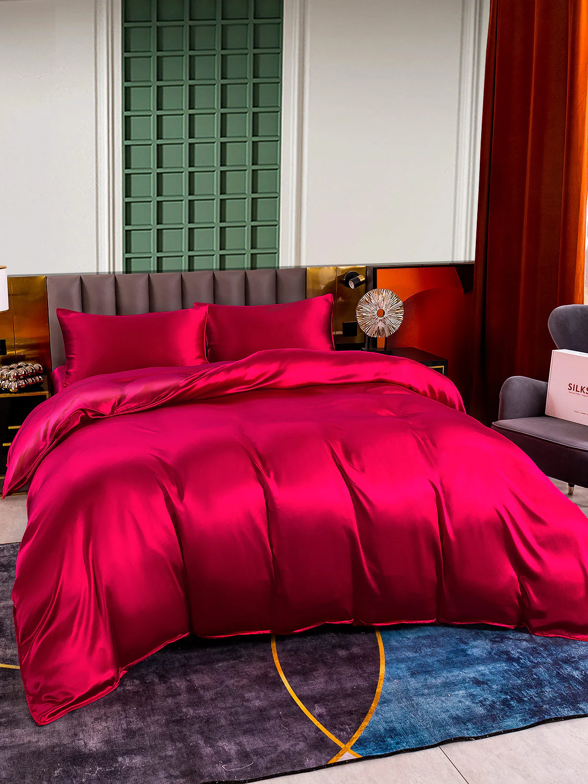 25Momme 4Pcs Silk Set Duvet Cover+Fitted Sheet+2x Pillowcases - Image 28