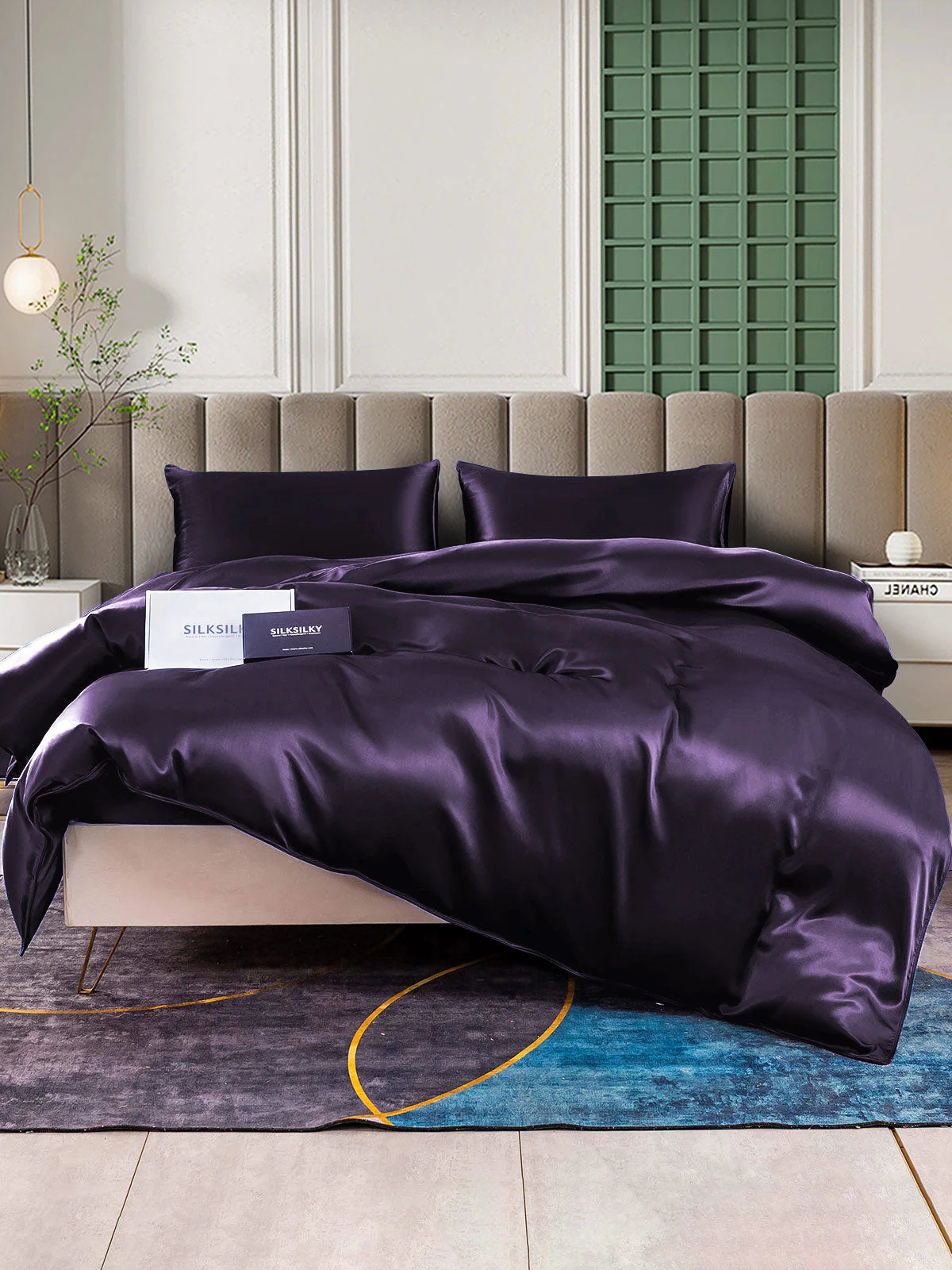 25Momme 4Pcs Silk Set Duvet Cover+Fitted Sheet+2x Pillowcases - Image 31