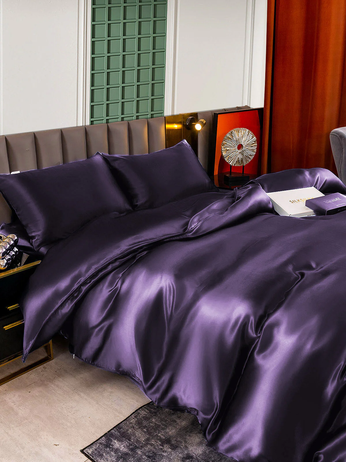 25Momme 4Pcs Silk Set Duvet Cover+Fitted Sheet+2x Pillowcases - Image 35
