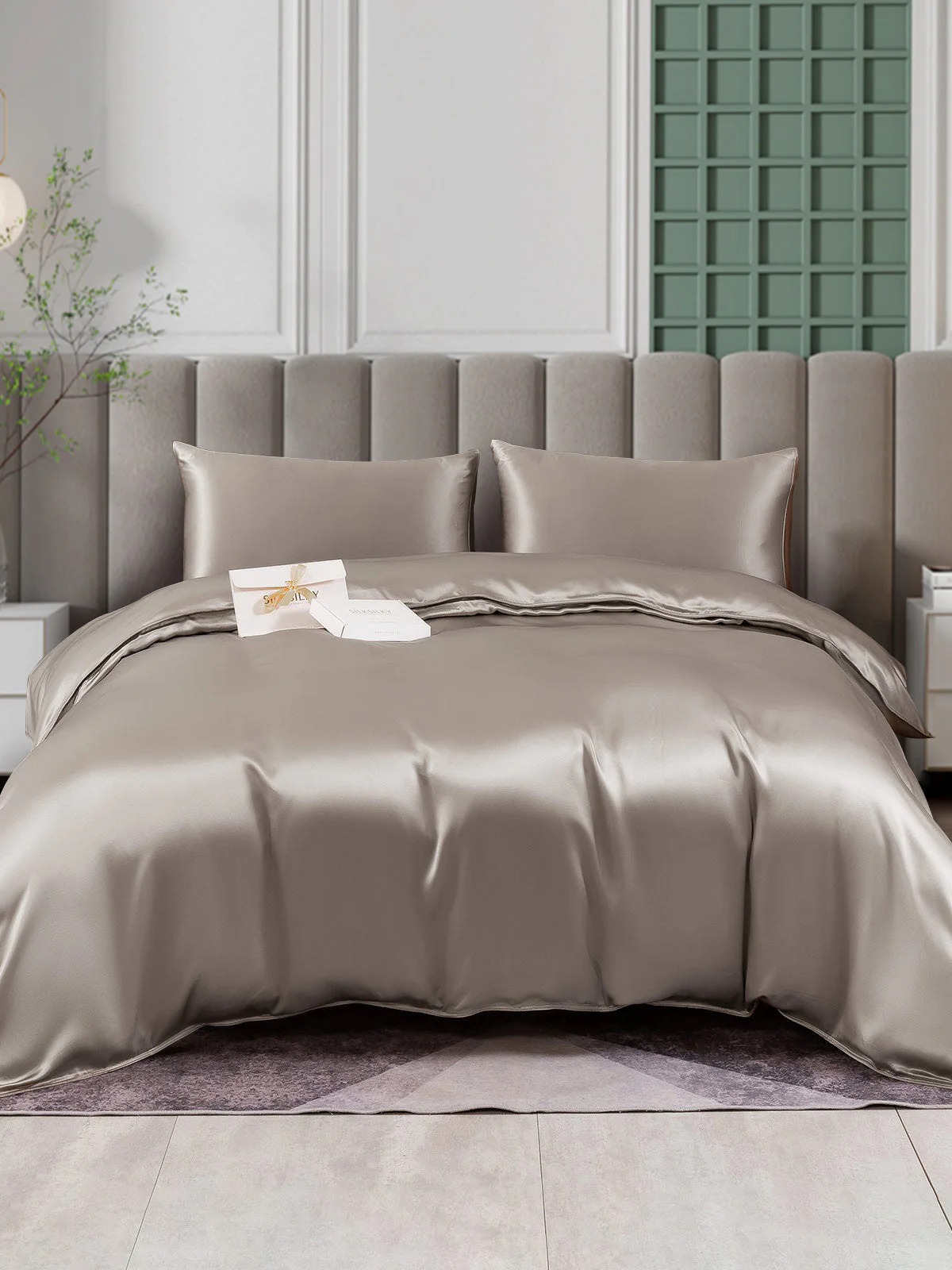 25Momme 4Pcs Silk Set Duvet Cover+Fitted Sheet+2x Pillowcases - Image 44