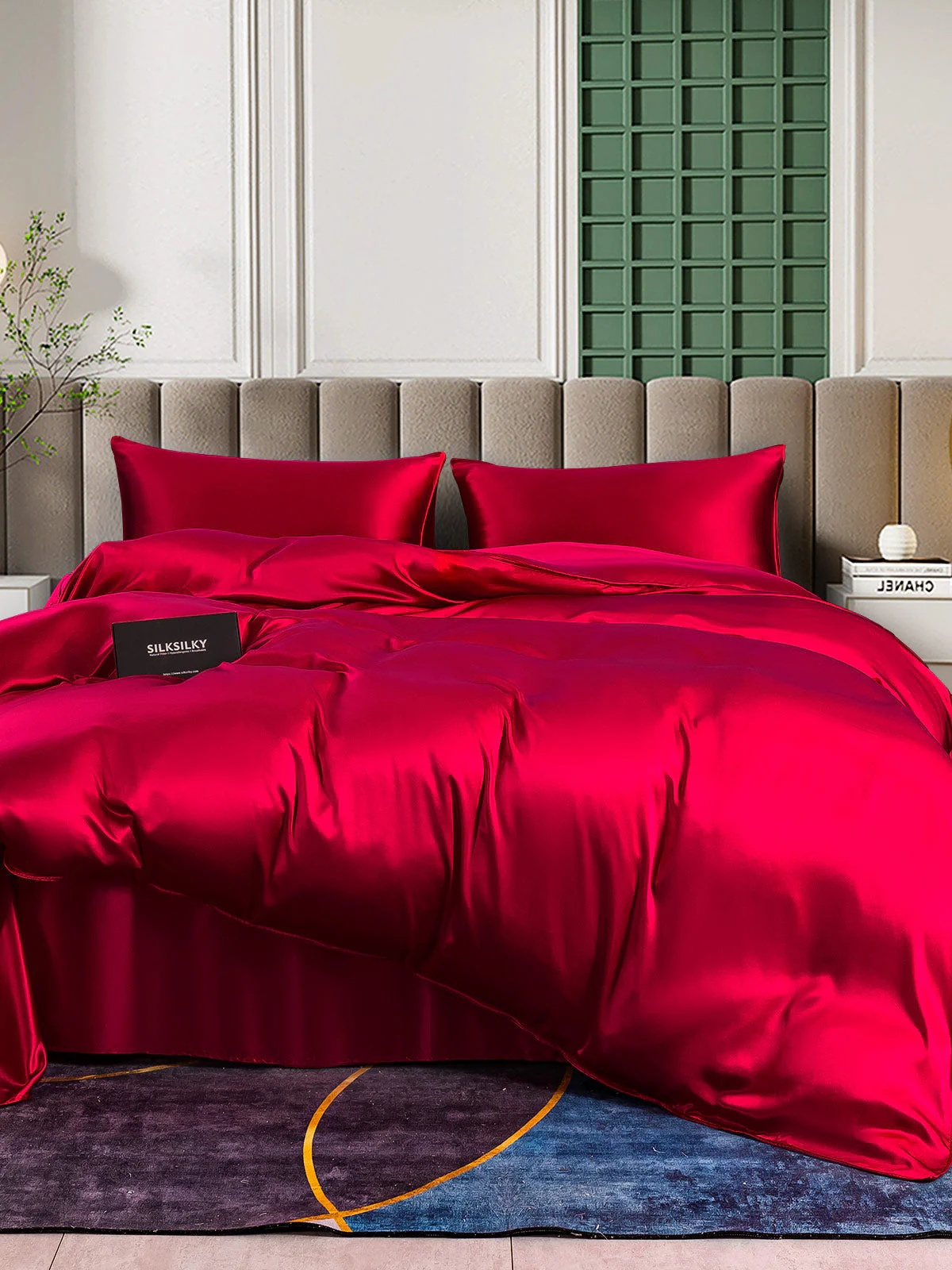 25Momme 4Pcs Silk Set Duvet Cover+Flat Sheet+2x Pillowcases - Image 17