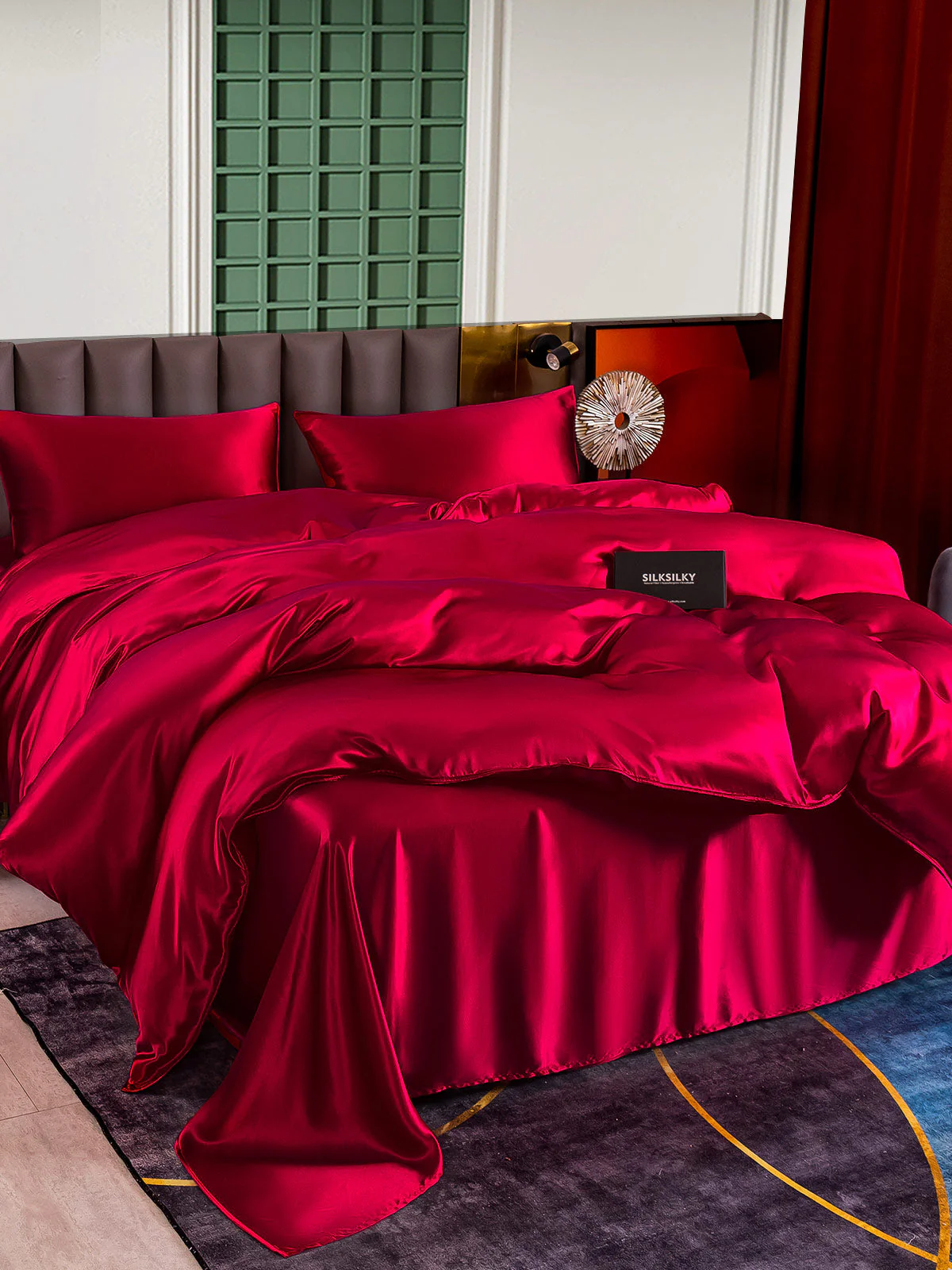 25Momme 4Pcs Silk Set Duvet Cover+Flat Sheet+2x Pillowcases - Image 18