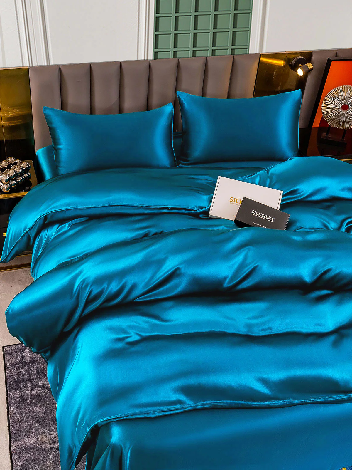 25Momme 4Pcs Silk Set Duvet Cover+Flat Sheet+2x Pillowcases - Image 51