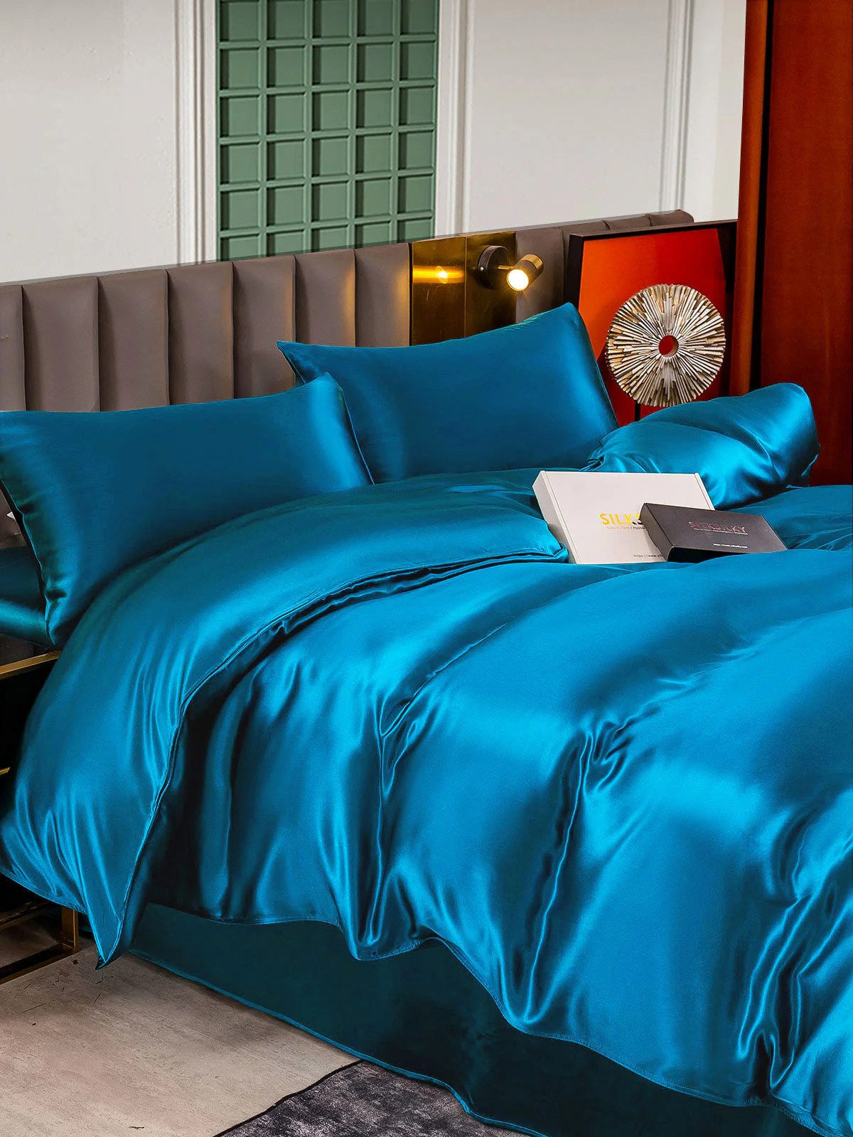 25Momme 4Pcs Silk Set Duvet Cover+Flat Sheet+2x Pillowcases - Image 53