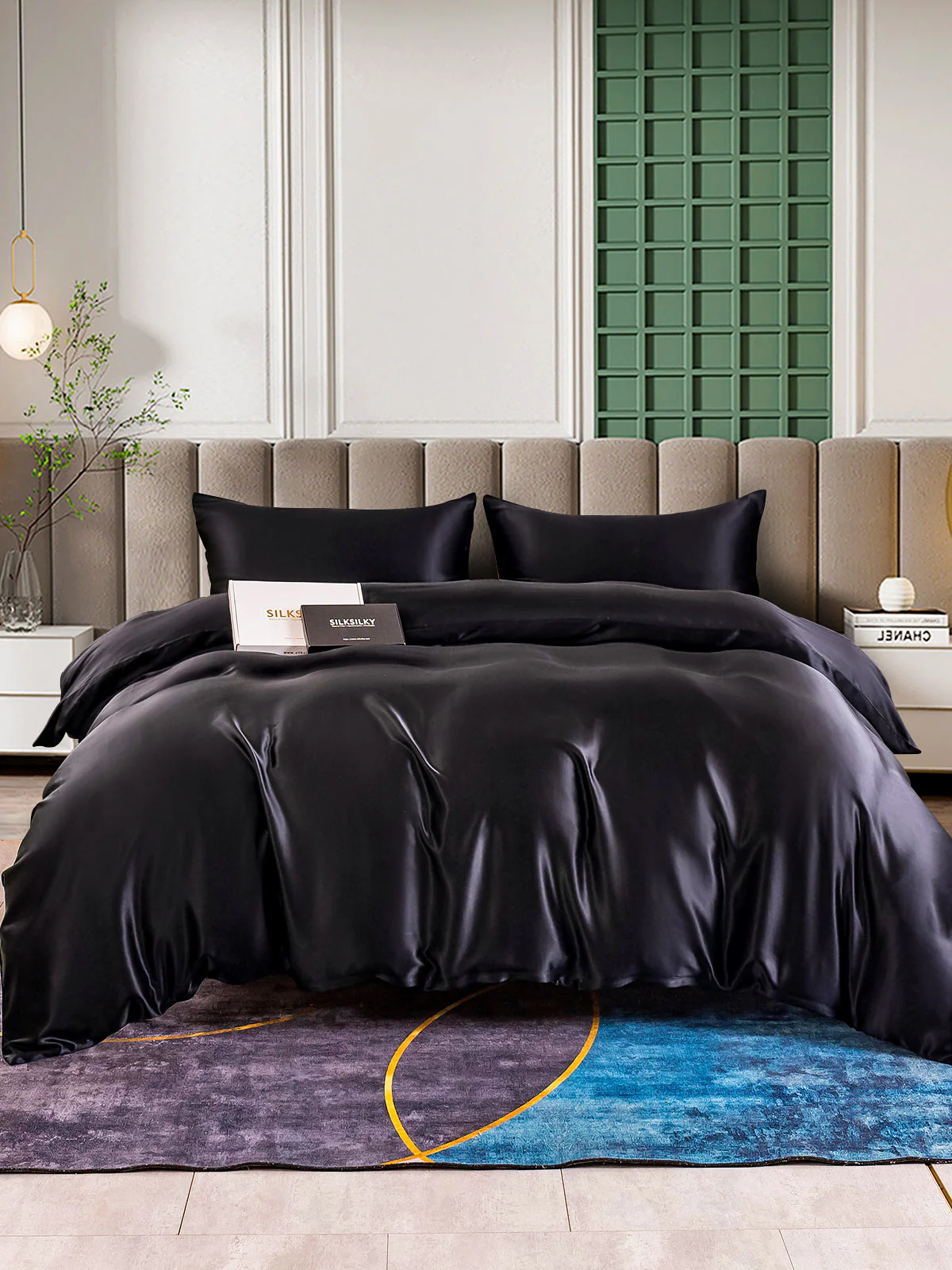 25Momme 4Pcs Silk Set Duvet Cover+Flat Sheet+2x Pillowcases - Image 6