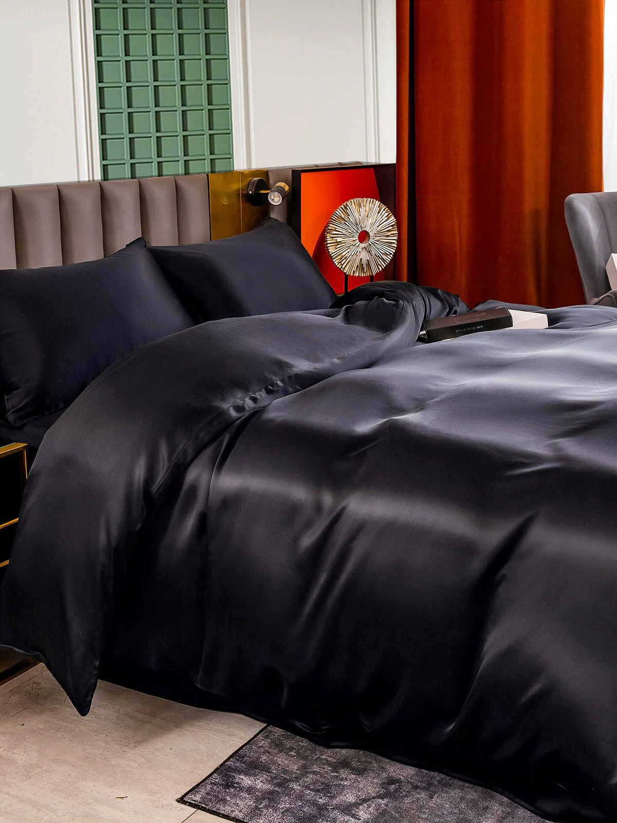 25Momme 4Pcs Silk Set Duvet Cover+Flat Sheet+2x Pillowcases - Image 8
