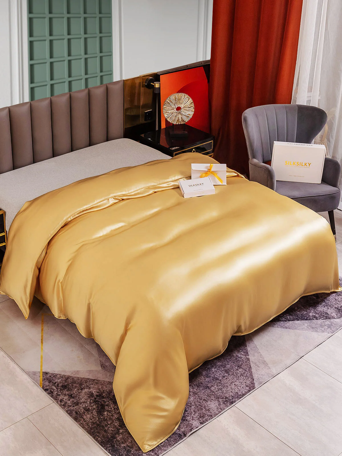 25Momme Mulberry Silk Seamless Duvet Cover (WITHOUT PILLOWCASES) - Image 22