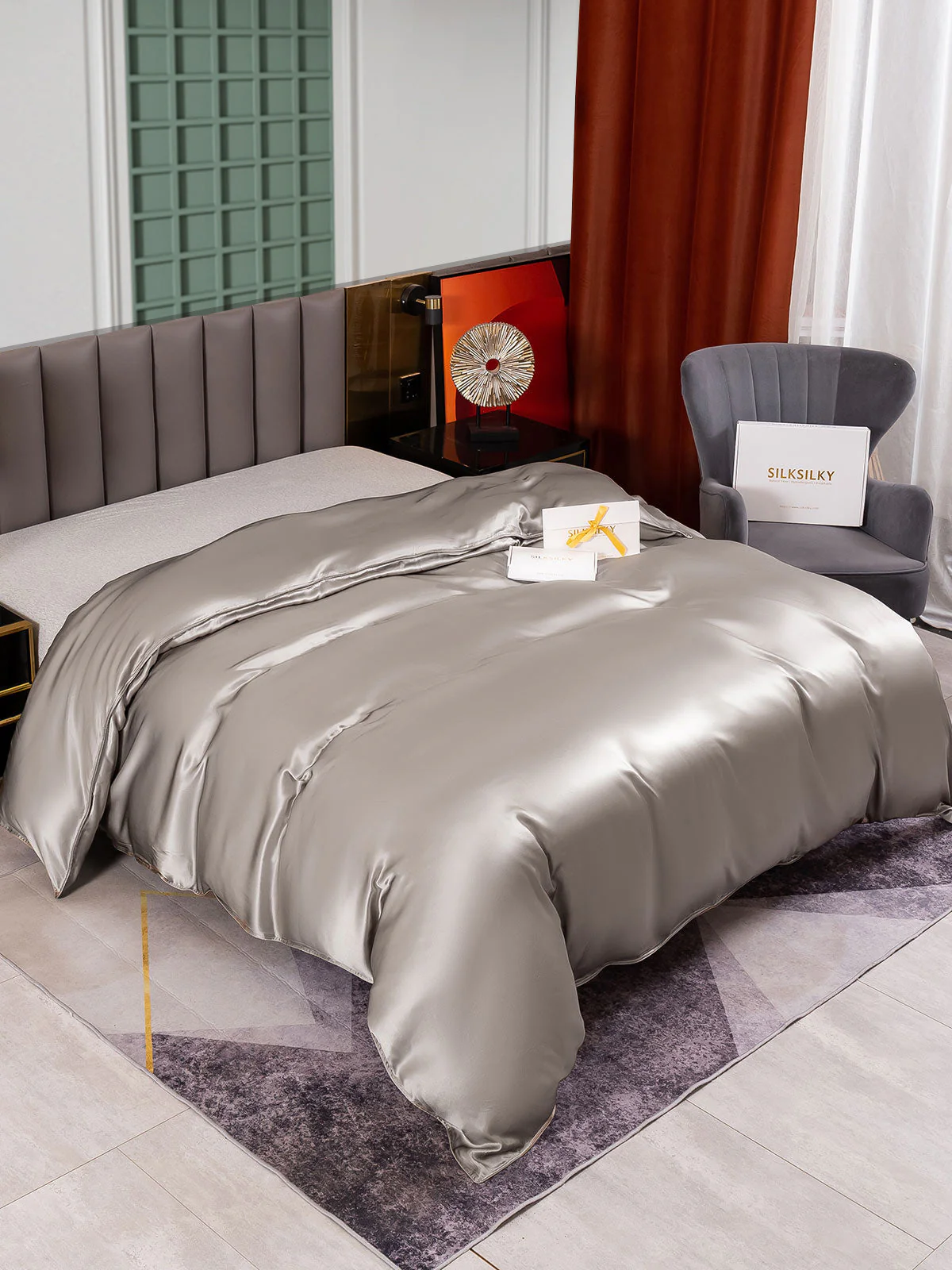 25Momme Mulberry Silk Seamless Duvet Cover (WITHOUT PILLOWCASES) - Image 25