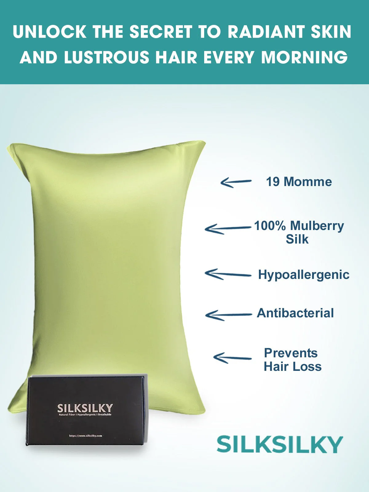 2Pcs 19Momme Pure Silk Pillowcases Bundle - Hidden Zipper - Image 120