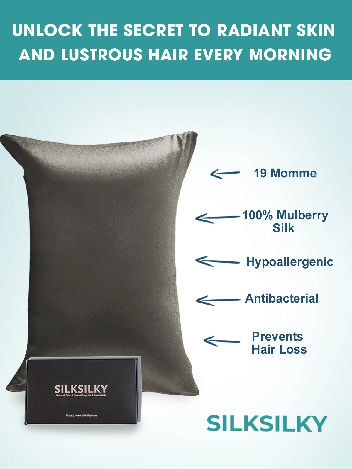 2Pcs 19Momme Pure Silk Pillowcases Bundle - Hidden Zipper - Image 33