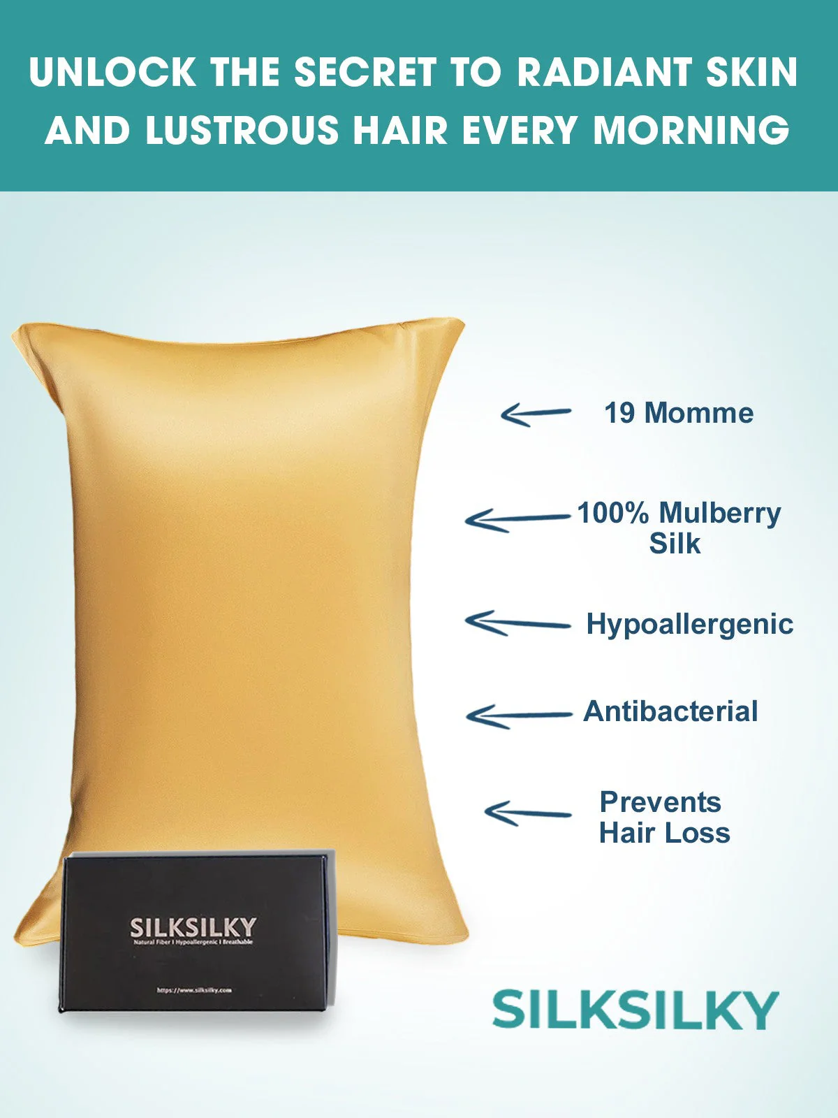2Pcs 19Momme Pure Silk Pillowcases Bundle - Hidden Zipper - Image 45
