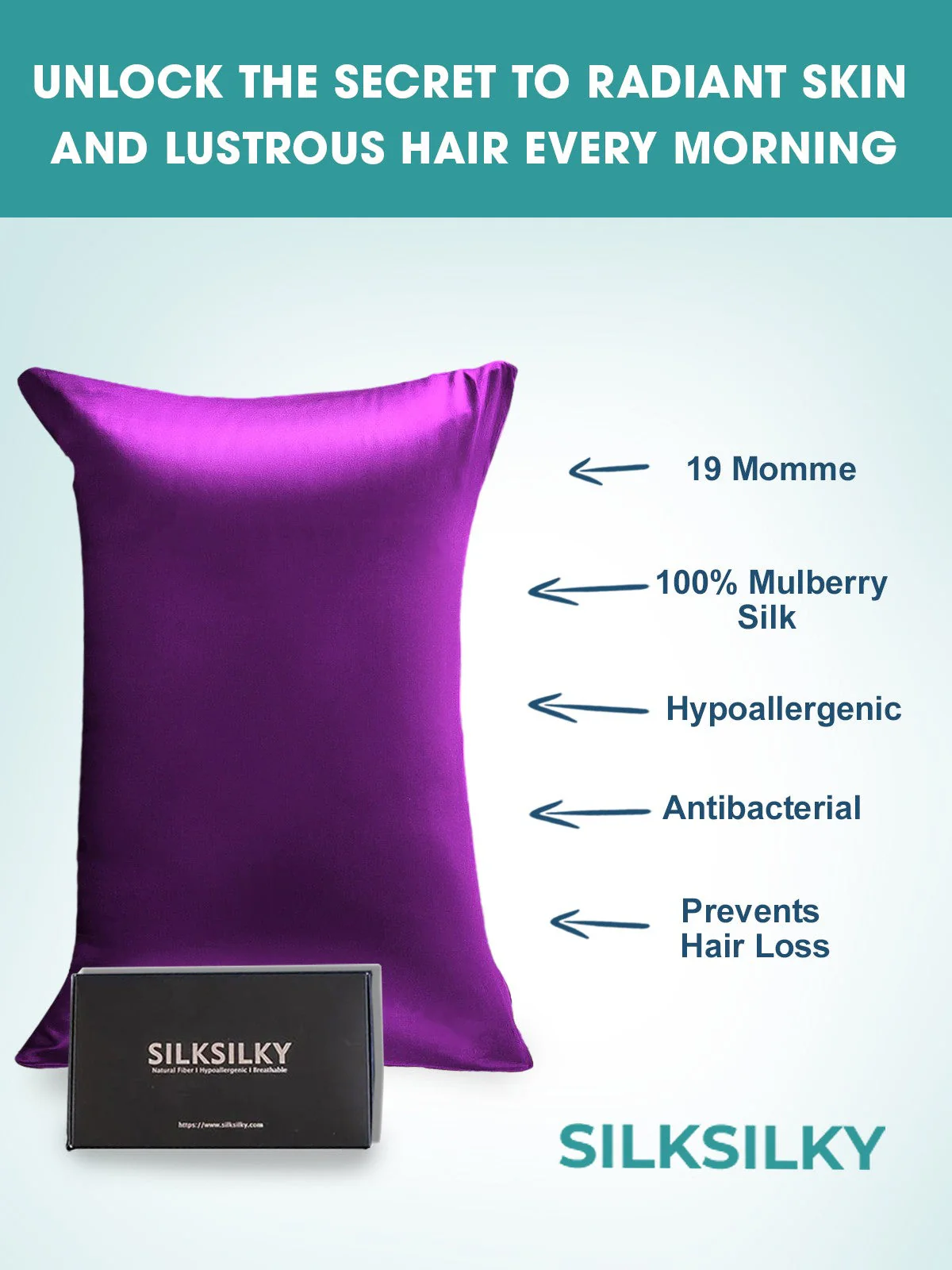 2Pcs 19Momme Pure Silk Pillowcases Bundle - Hidden Zipper - Image 83