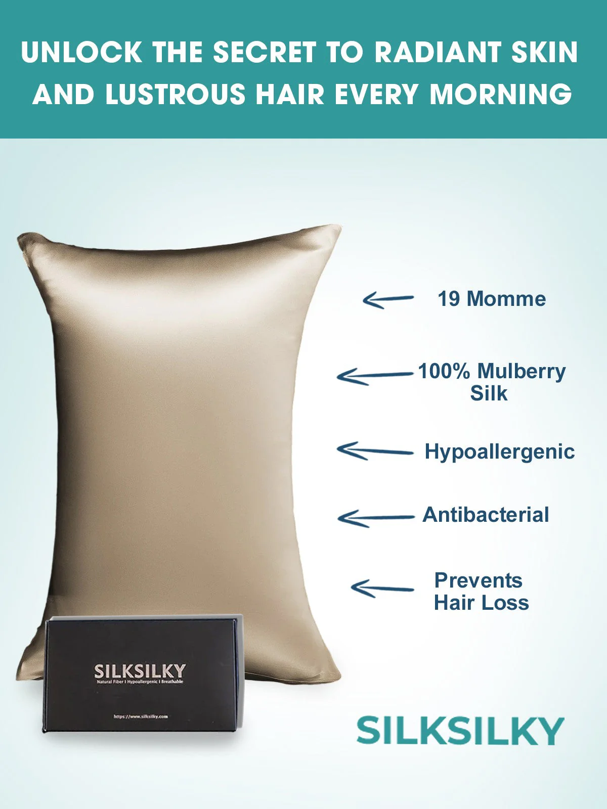 2Pcs 19Momme Pure Silk Pillowcases Bundle - Hidden Zipper - Image 95