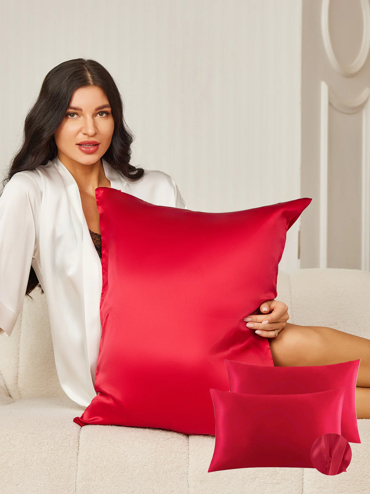 2Pcs 22Momme 100% Silk Pillowcases Bundle - Hidden Zipper - Image 64