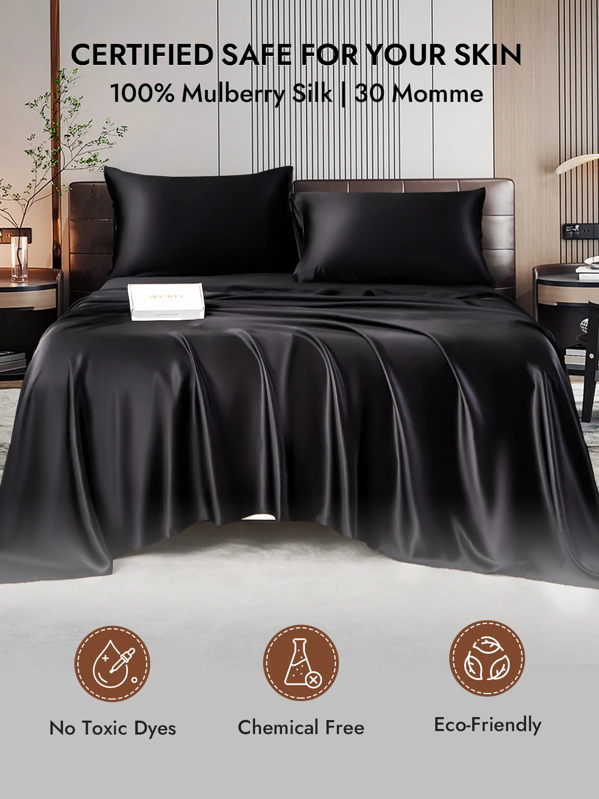 2Pcs 30Momme 100% Silk Pillowcases Bundle- Hidden Zipper - Image 14