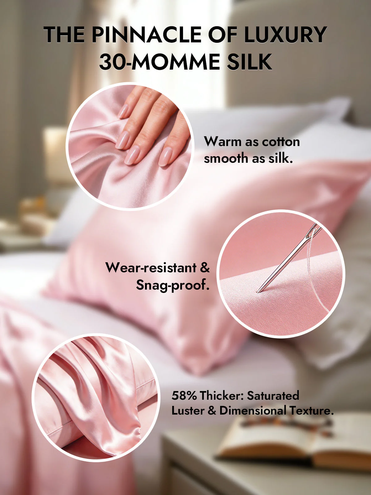 2Pcs 30Momme 100% Silk Pillowcases Bundle- Hidden Zipper - Image 23