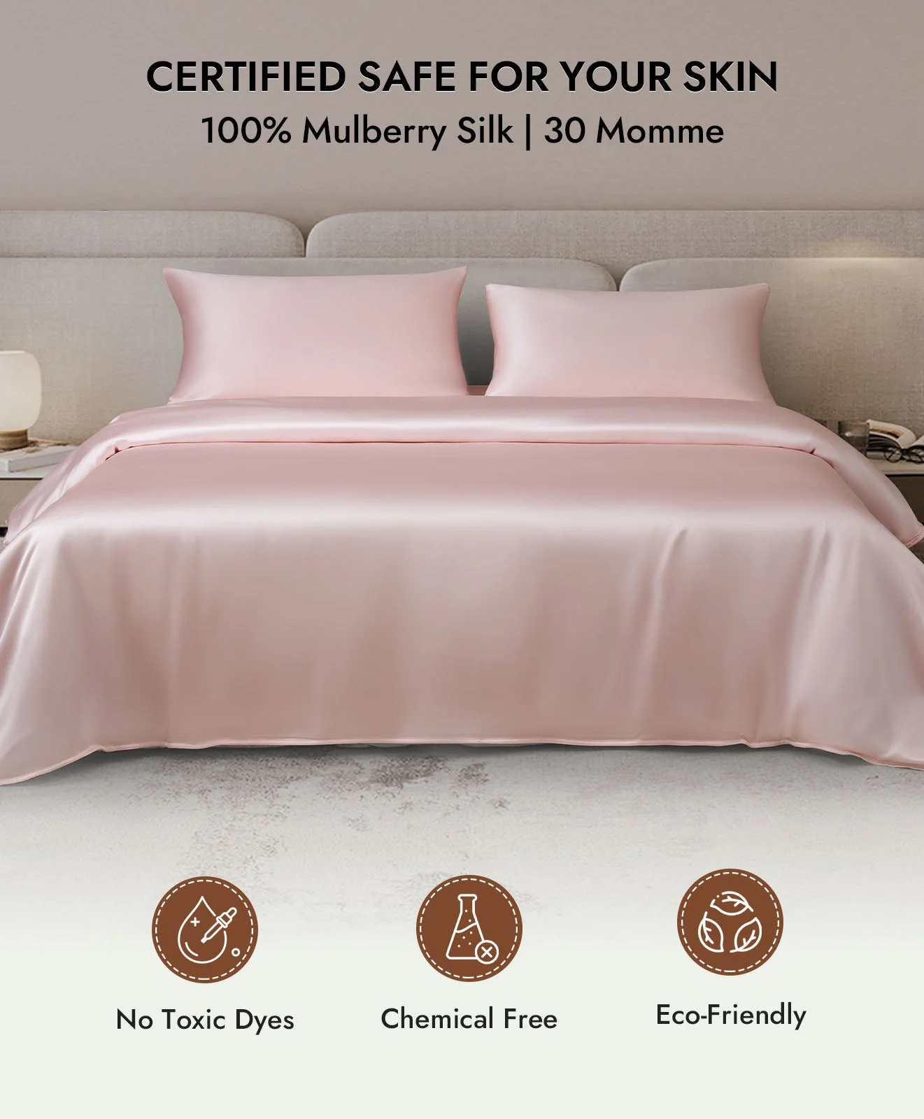 2Pcs 30Momme 100% Silk Pillowcases Bundle- Hidden Zipper - Image 28