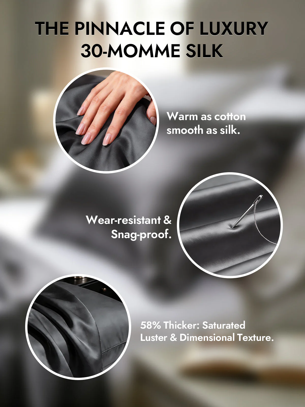 2Pcs 30Momme 100% Silk Pillowcases Bundle- Hidden Zipper - Image 37