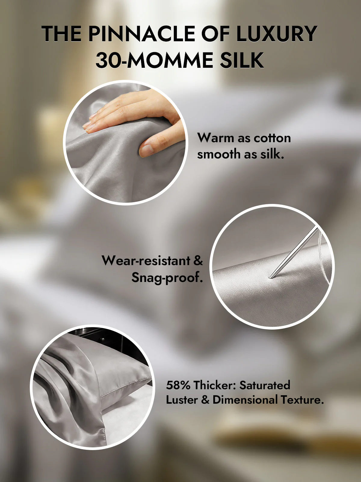 2Pcs 30Momme 100% Silk Pillowcases Bundle- Hidden Zipper - Image 58