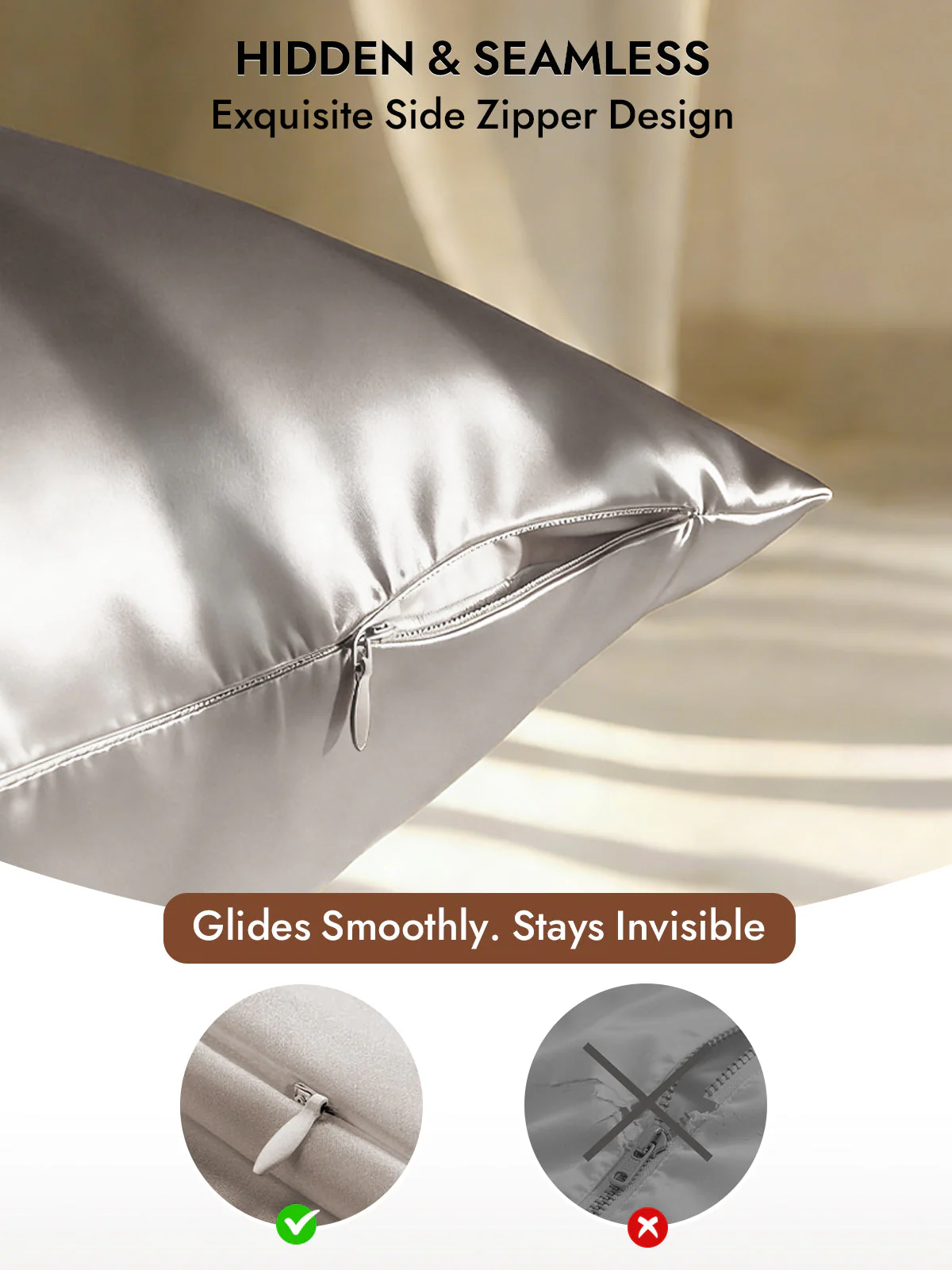 2Pcs 30Momme 100% Silk Pillowcases Bundle- Hidden Zipper - Image 62