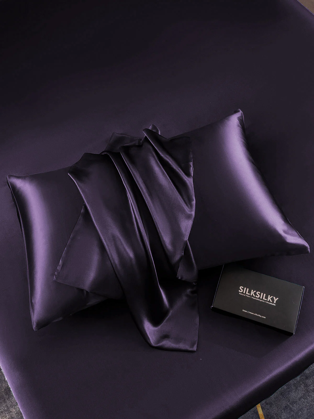 2Pcs 30Momme 100% Silk Pillowcases Bundle- Hidden Zipper - Image 75